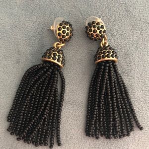 J.Crew Black Beaded Tassel Earrings